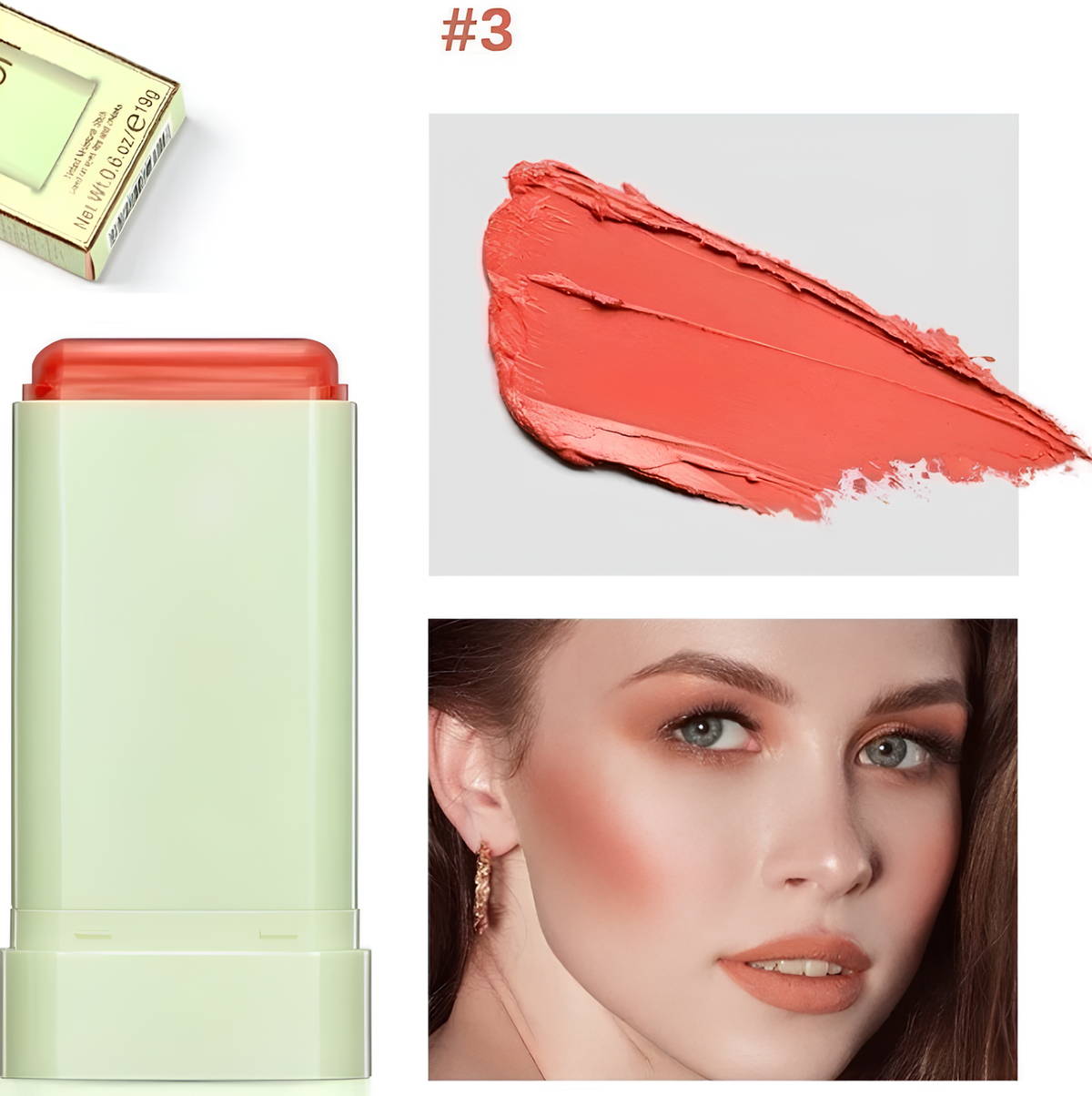 Blush 3 em 1 Trio Stick - À Prova D'água